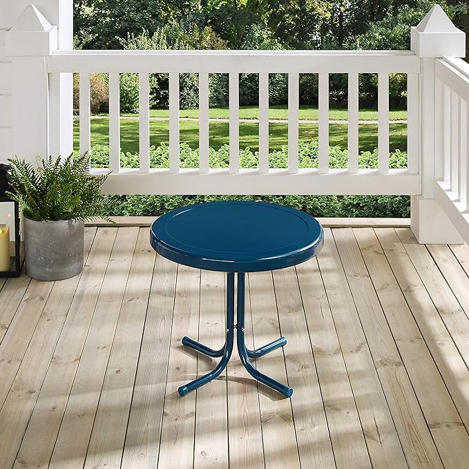 Crosley Furniture Griffith Weather Resistant Retro Metal Outdoor Side Table