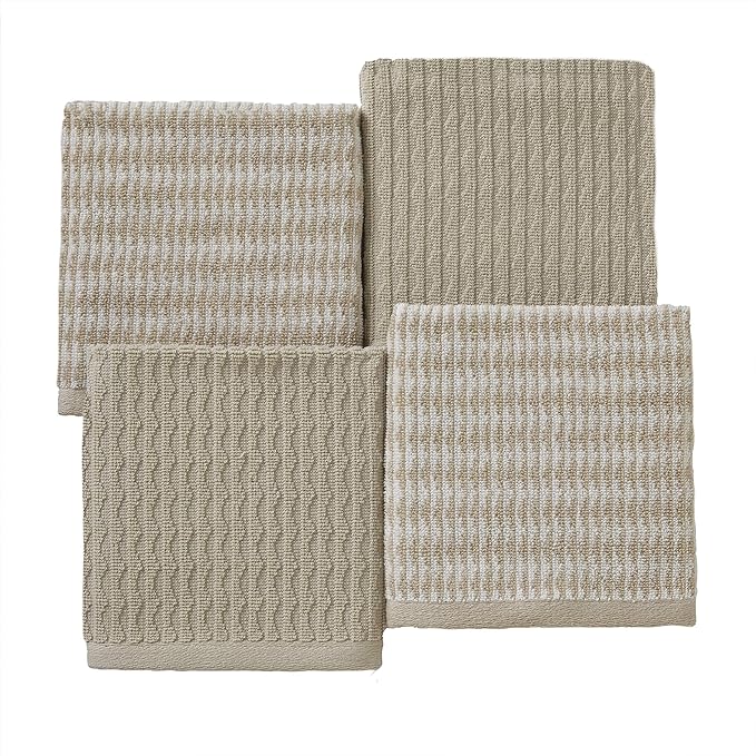 SKL Home Longborough 100% Turkish Cotton Premium 4-Piece Washcloth Set
