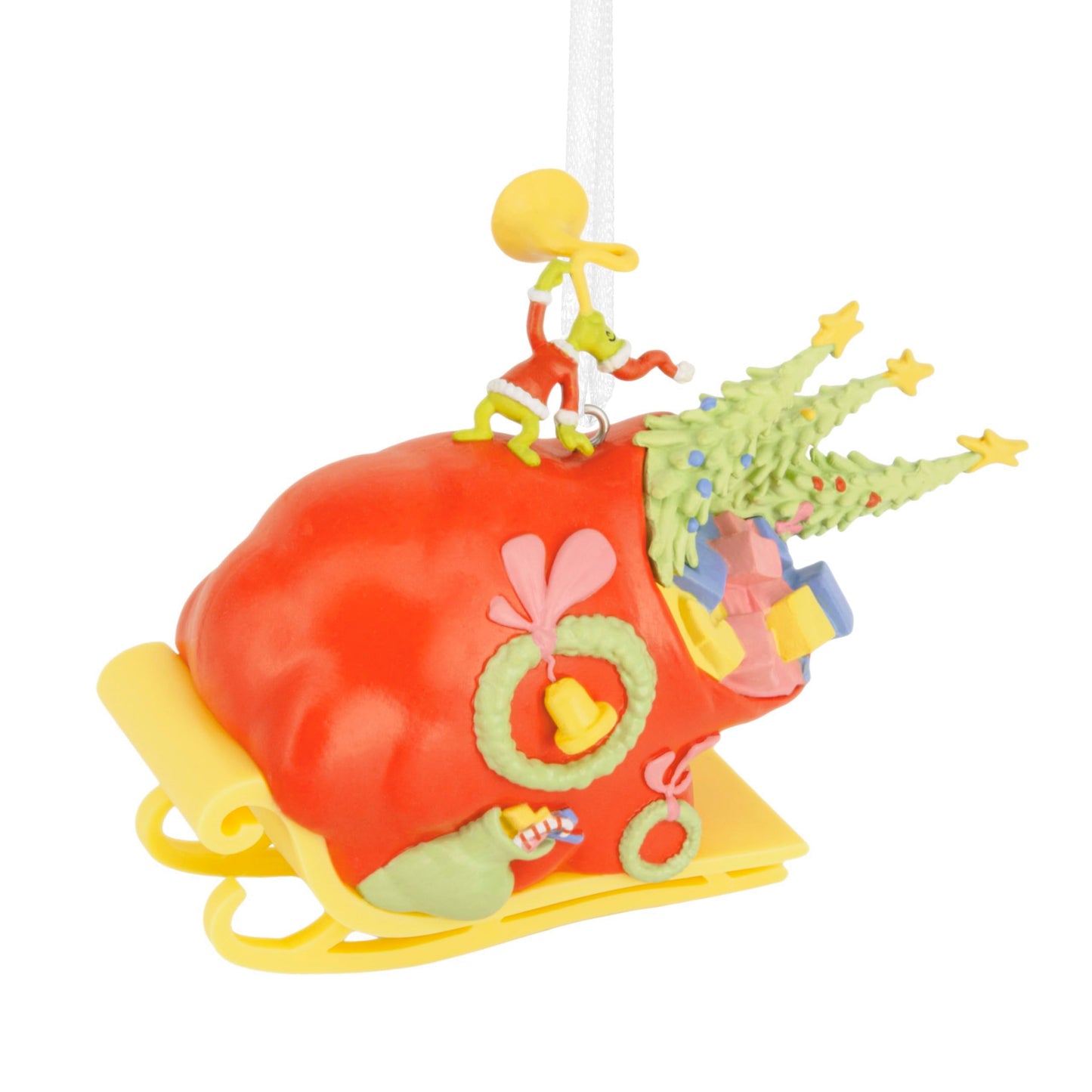 Hallmark Christmas Ornament, Dr. Seuss's How the Grinch Stole Christmas! Grinch on Sleigh Ornament, Christmas Movie Gifts