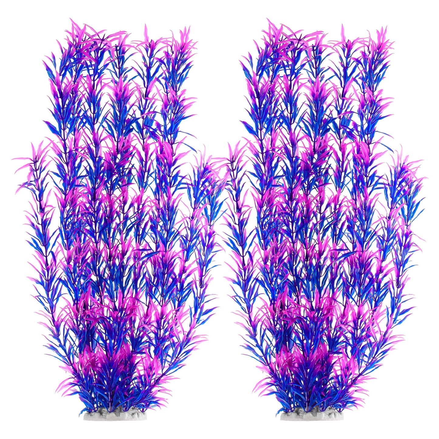 MyLifeUNIT Aquarium Plants, 21 Inches Tall Plastic Fish Tank Plants for Fish Tank Decorations and Aquarium Decor (Purple)