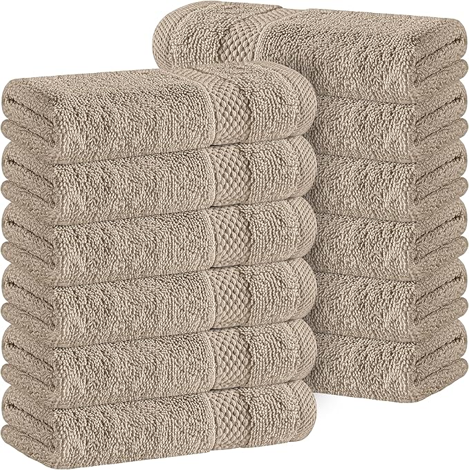 White Classic Luxury Cotton Washcloths 13x13 Inch