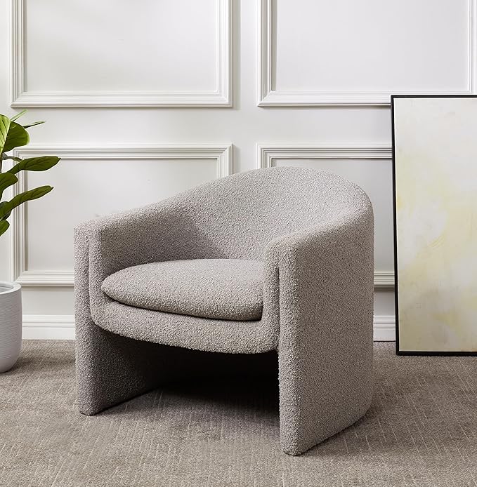 SAFAVIEH Couture Collection Laylette Light Grey Boucle Accent Chair