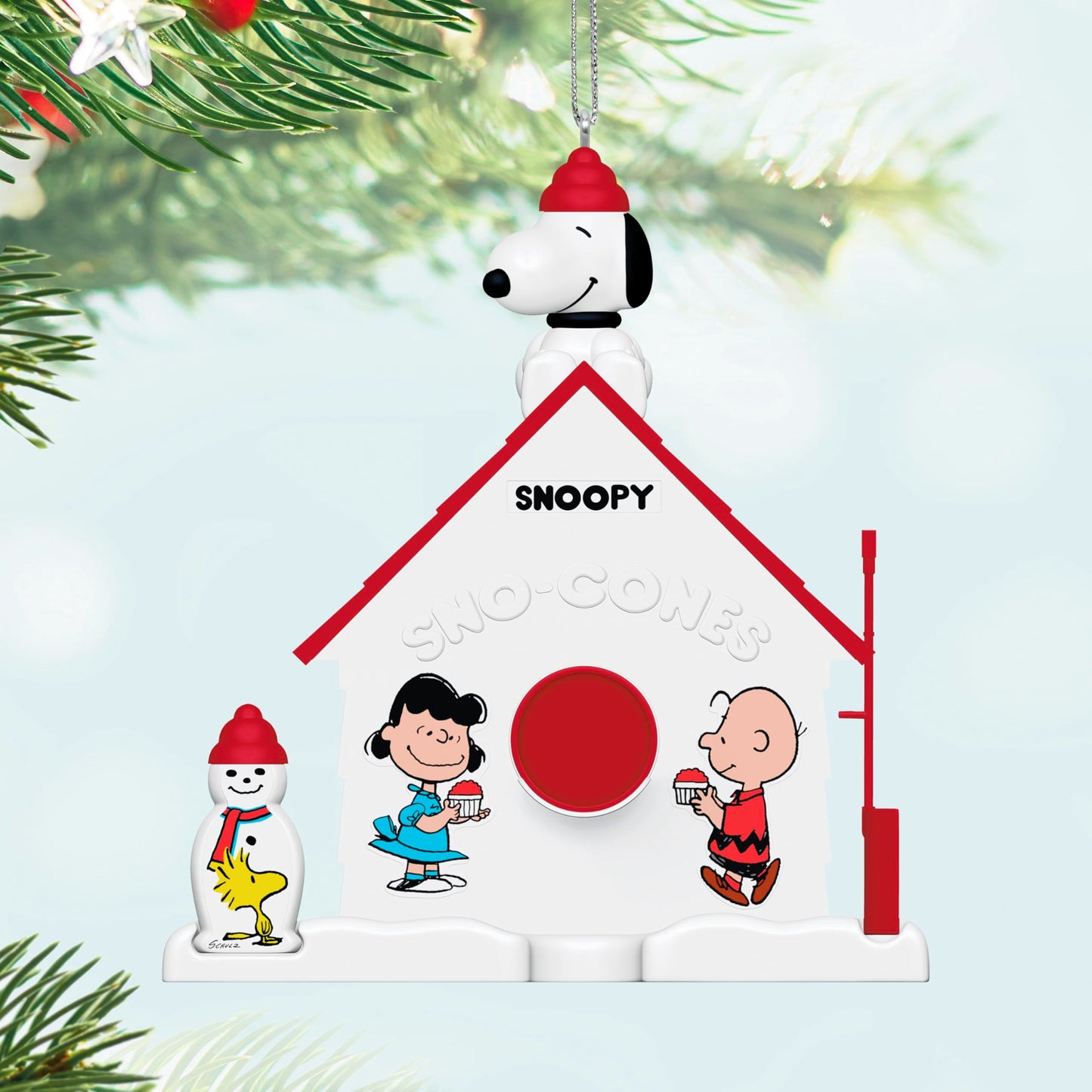 Hallmark Keepsake Peanuts Snoopy Christmas Ornament, The Peanuts Gang 75th Anniversary SNO-Cones with Friends