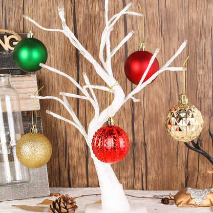 45Pcs 6cm/2.36inch Christmas Balls Glitter Ornaments Set, Shatterproof Plastic Xmas Tree Hanging Ornament, Christmas Decorations Balls for Holiday Festival Wedding House Bar Party(Red/Gold/Green)