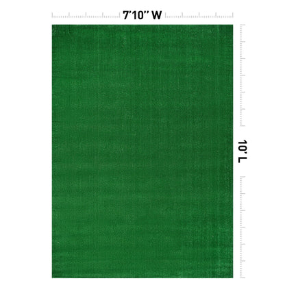 Rugshop Artificial Grass Indoor Outdoor Area Rug, Lightweight Synthetic Turf with Rubber Backing, Easy to Clean Polypropylene Lawn Mat for Patio, Balcony, Deck, 7'10" x 10' Green