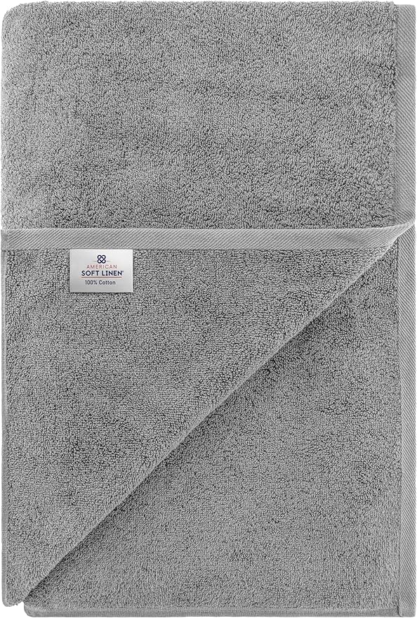 American Soft Linen 100% Cotton 600 GSM Turkish 40x80 Oversized Bath Towel Sheet