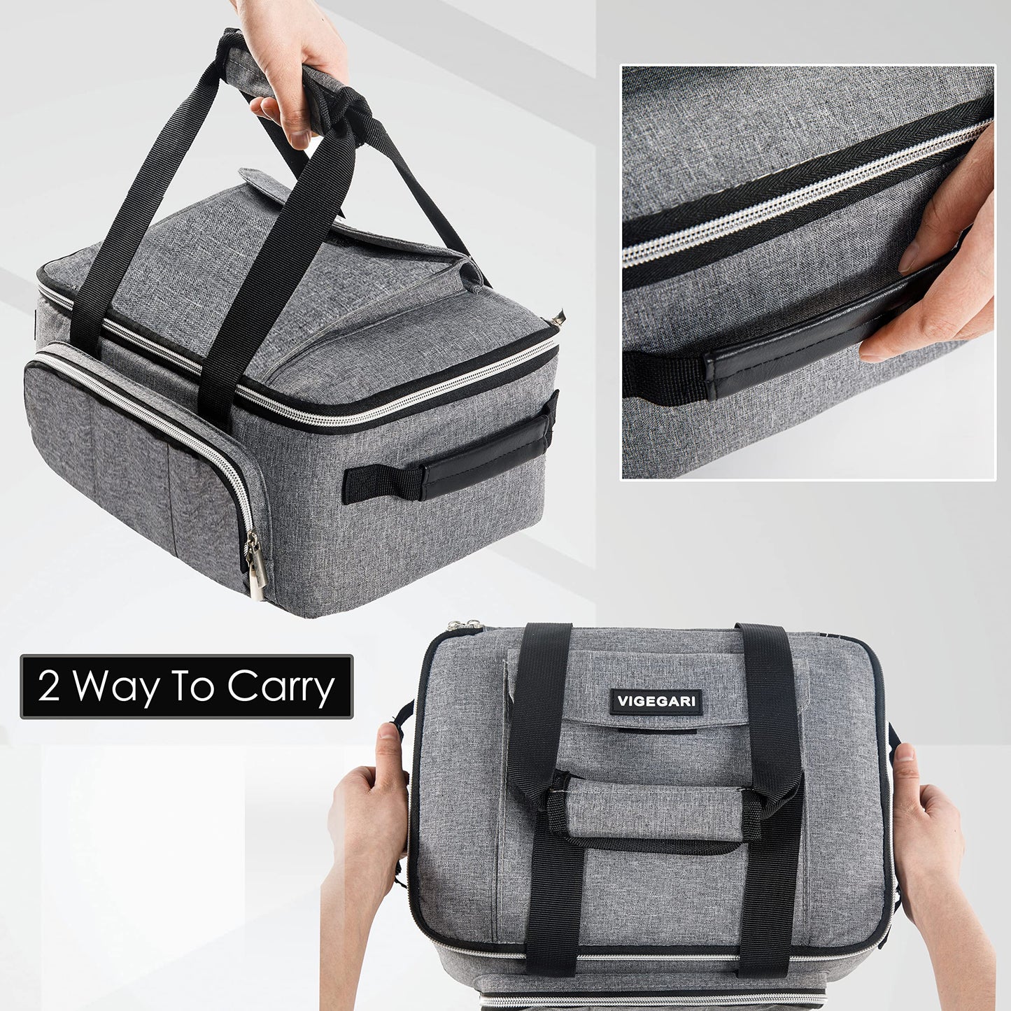 VIGEGARI Carrying Case for Cricut Joy, Tote Bag for Accessories and Supplies, Grey