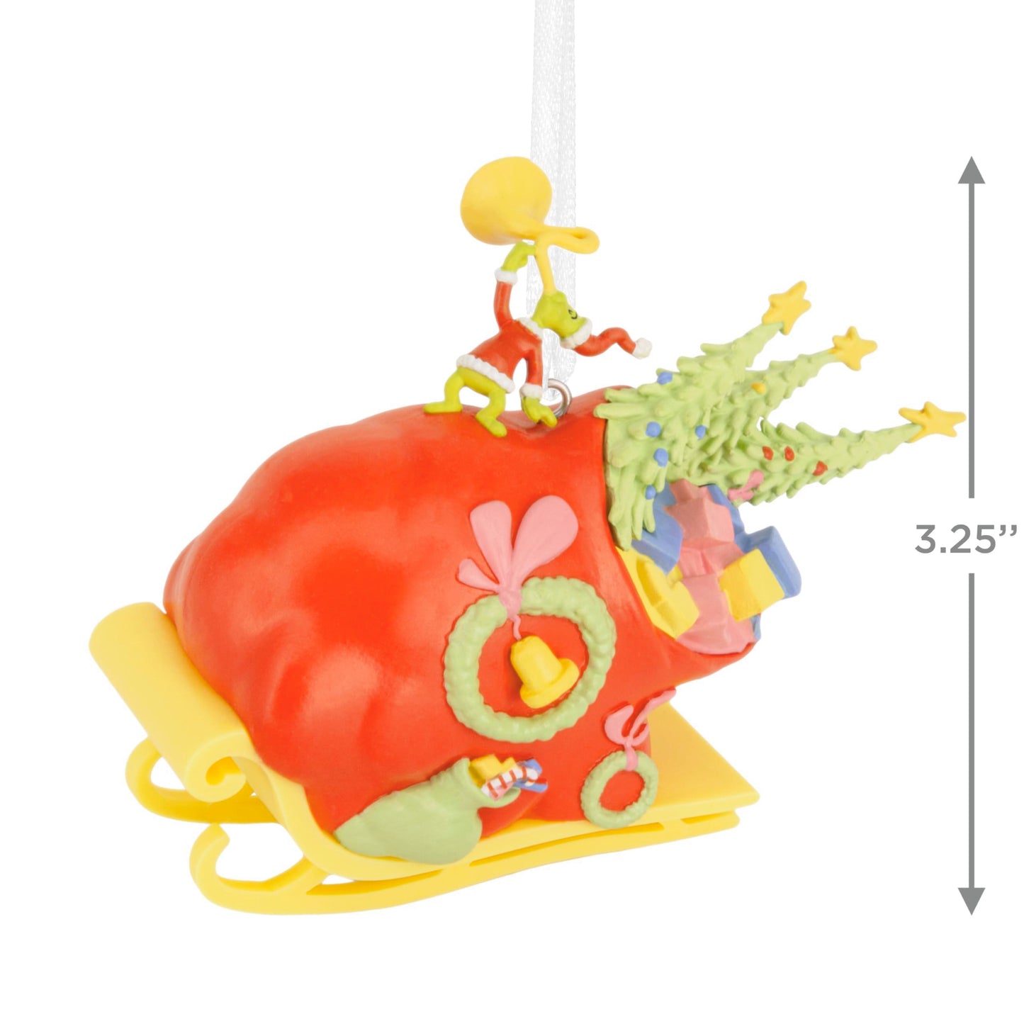 Hallmark Christmas Ornament, Dr. Seuss's How the Grinch Stole Christmas! Grinch on Sleigh Ornament, Christmas Movie Gifts