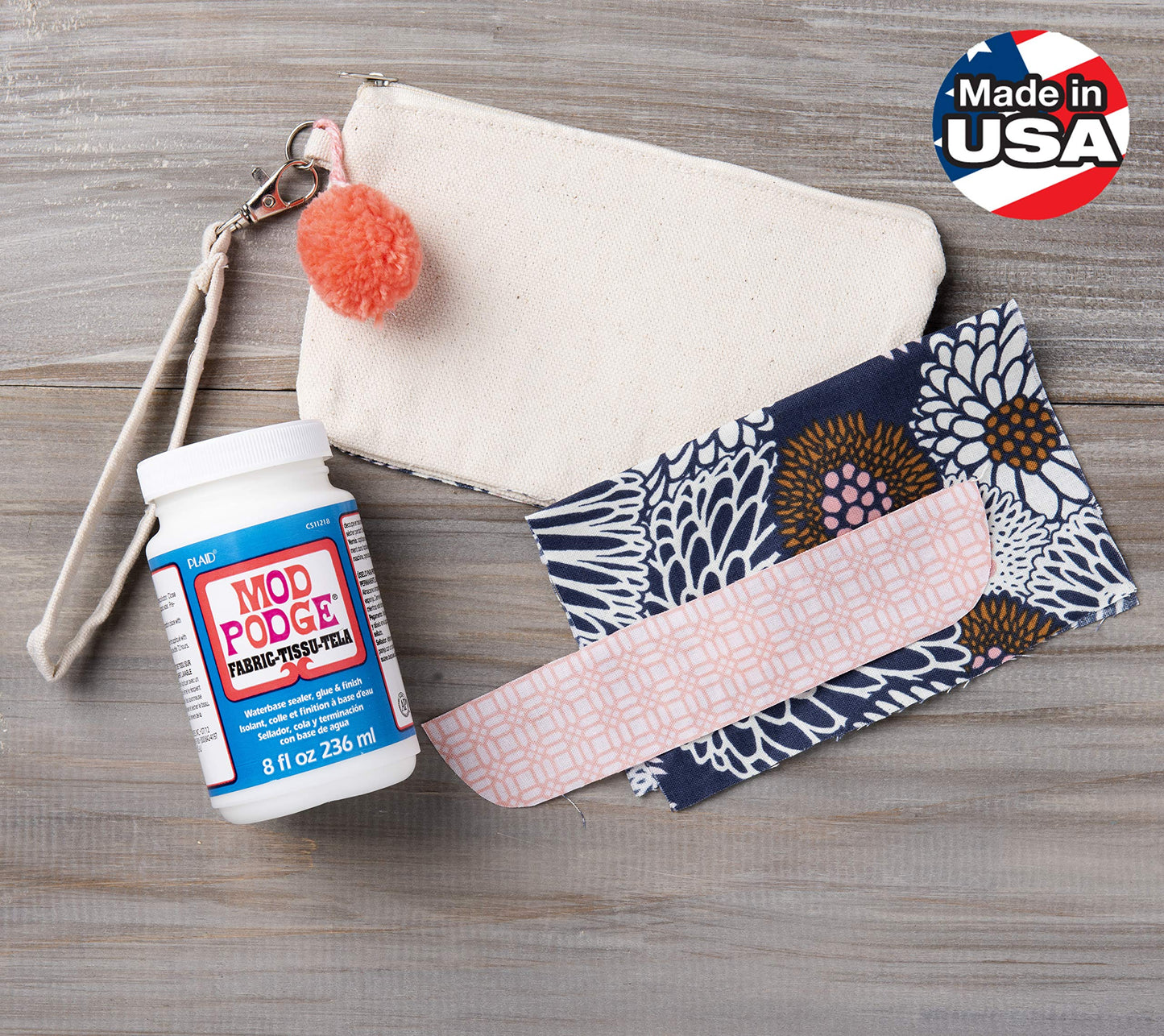 Mod Podge, Water-based Fabric Glue, Sealer and Finish, Transparent, 236 ml Bottle