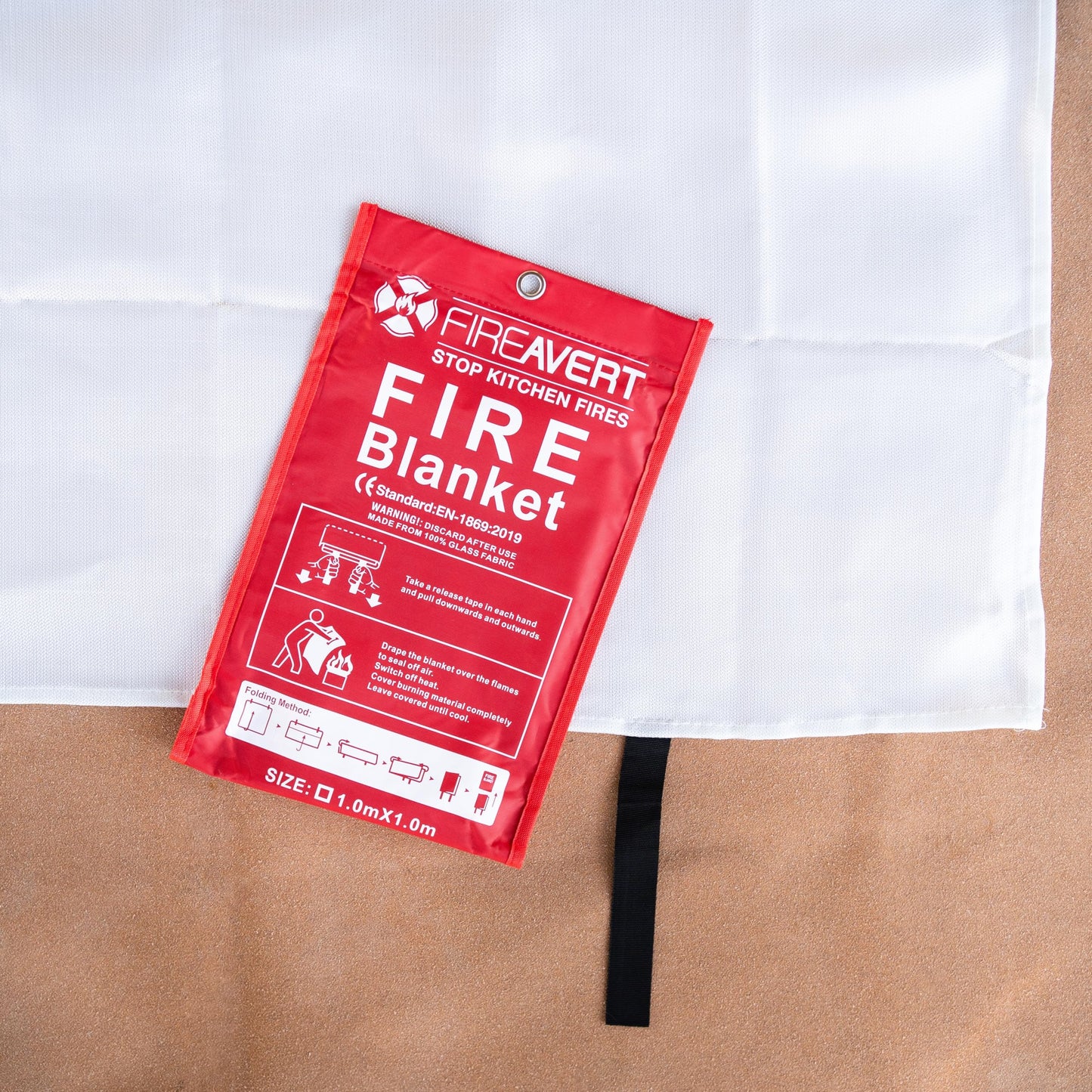 FireAvert Emergency Fire Blanket for Home and Kitchen – Fire Safety Blanket for Kitchen, Camping, Vehicles & More - 10 Pack