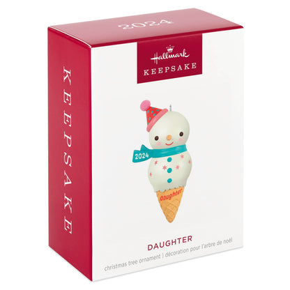 Hallmark Keepsake Christmas Ornament 2024, Daughter Snowman Ice Cream Cone 2024, Family Gifts