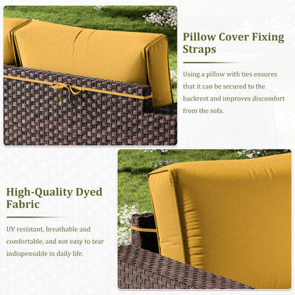 Kimunuk 14 Pcs Outdoor Cushion Slipcovers All-Weather Patio Cushion Covers, Replacement Waterproof with Zipper for Patio Furniture, Sectional Couch 3 Sizes, Covers Only