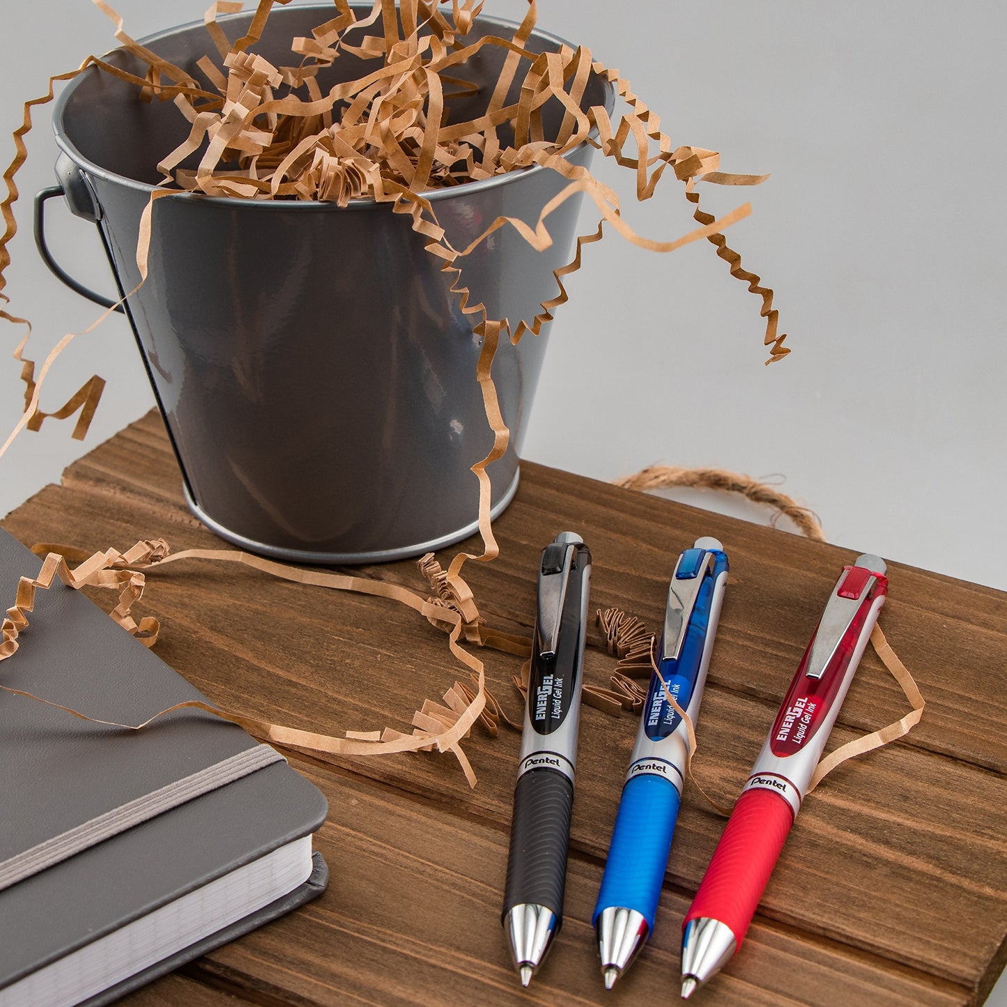 Pentel EnerGel Deluxe RTX Retractable Liquid Gel Pen, 0.7mm, Metal Tip, Blue Ink, 2 Pack (BL77BP2C)