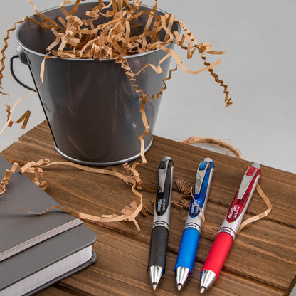 Pentel EnerGel Deluxe RTX Retractable Liquid Gel Pen, 0.7mm, Metal Tip, Blue Ink, 2 Pack (BL77BP2C)