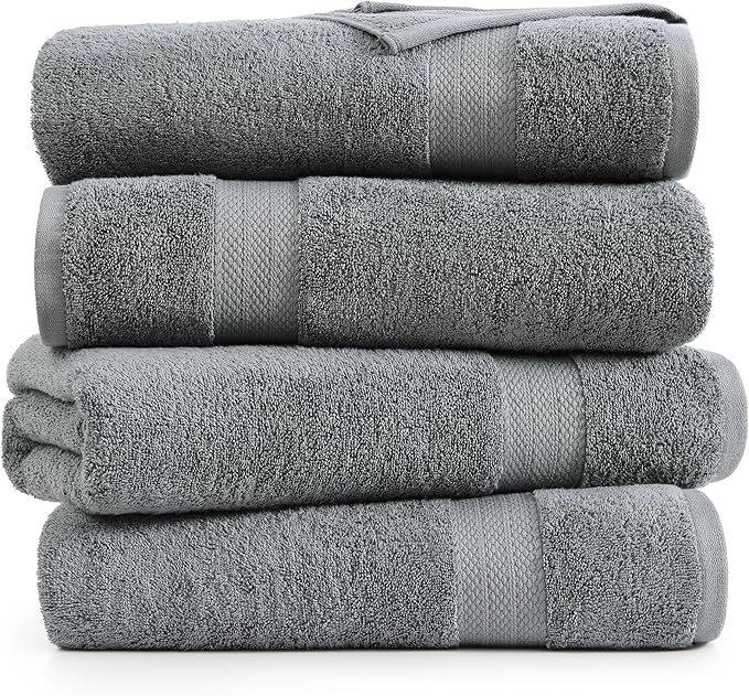 LANE LINEN 100% Cotton 4 Pack Bath Sheets