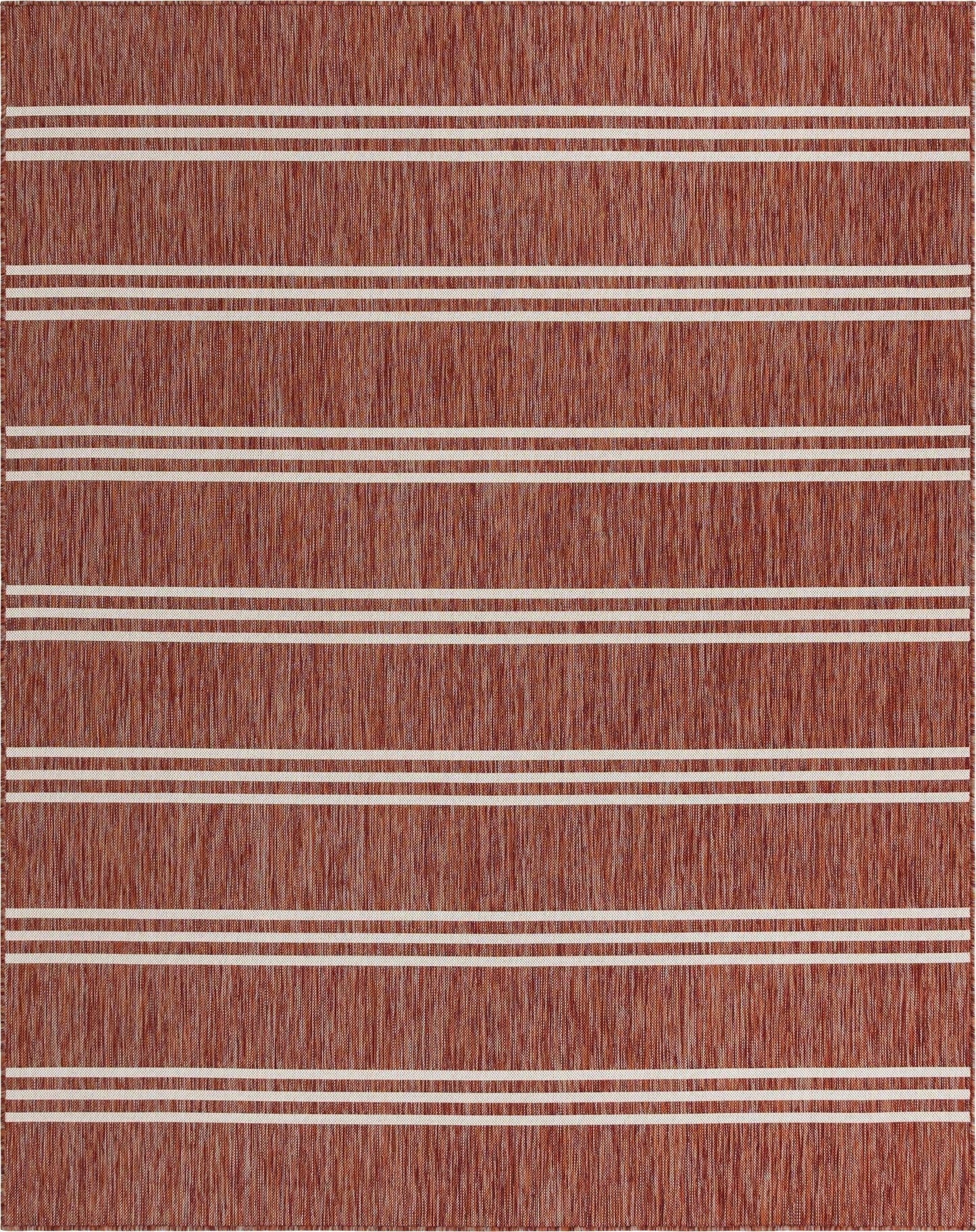 Unique Loom Outdoor Collection Area Rug - Anguilla (7' 10" x 10' Rectangle, Rust Red/ Ivory)