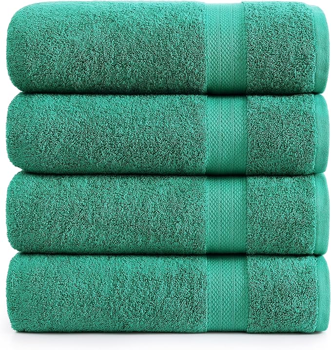 LANE LINEN 100% Cotton Oversized Bath Towels Set of 4
