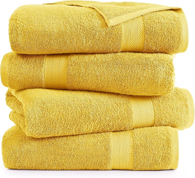 LANE LINEN Cotton Bath Towels Pack of 4