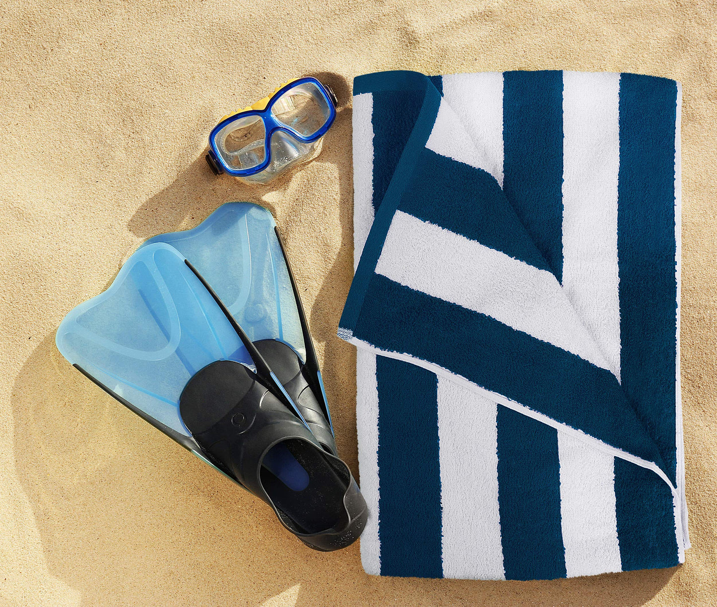 Utopia Towels Cabana Stripe Beach Towels (76 x 152 cm) - 100% Ring Spun Cotton Large Pool Towels, Soft and Quick Dry Swim Towels (Pack of 4) (Red, Navy, Grey, Plum)