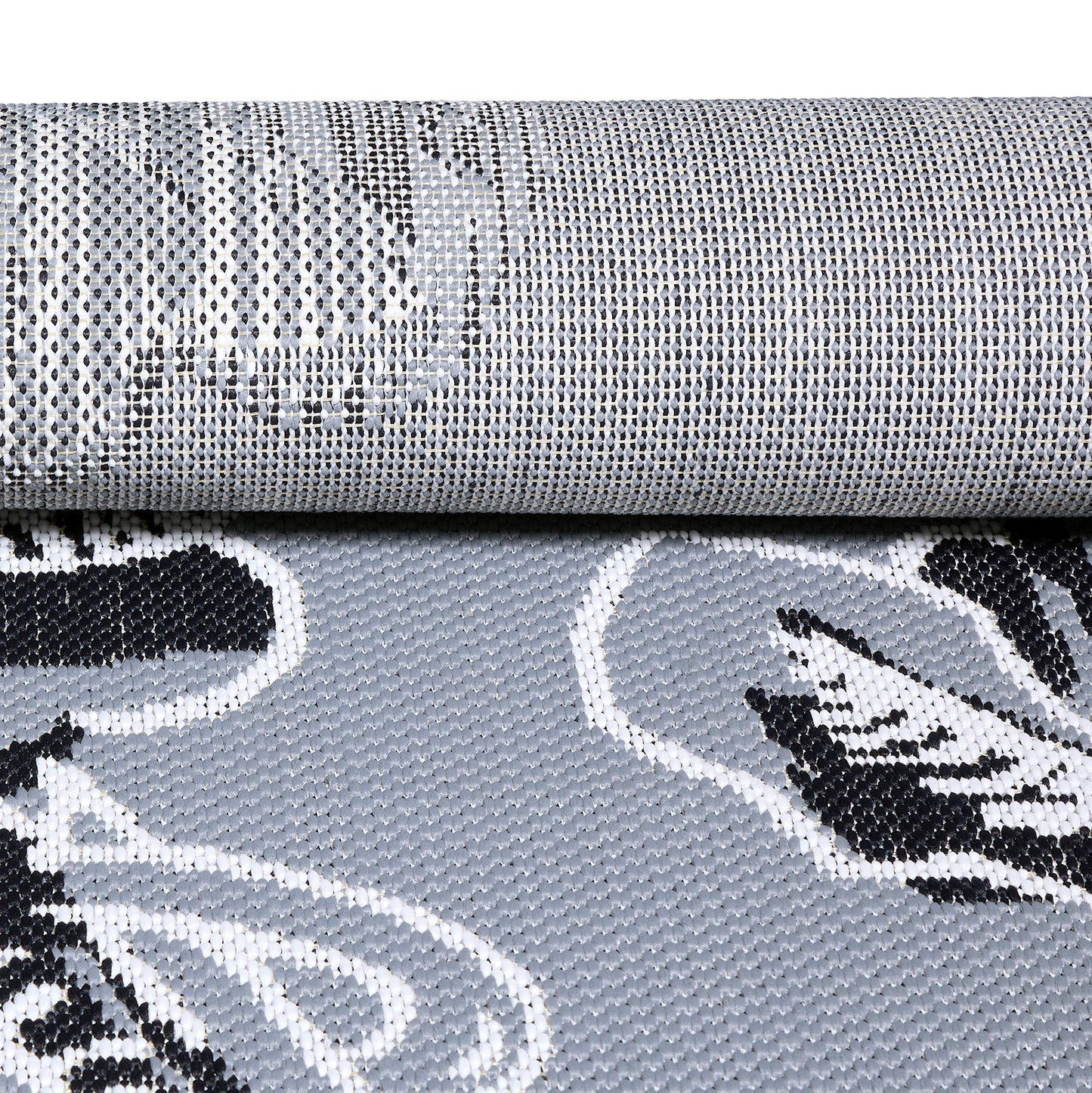 Classic Accessories for Vera Bradley Indoor/Outdoor Rug, 5 x 8 Foot, Rain Forest Toile Gray