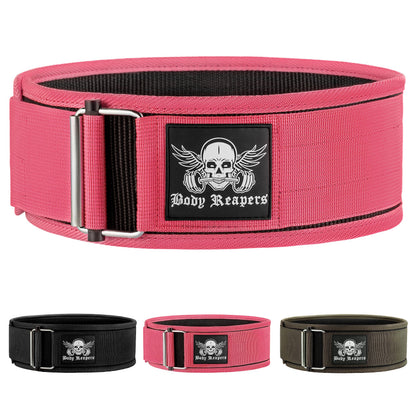 BodyReapers Nylon Auto-Locking Weight Lifting Belt, 4" Weightlifting Belt For Fitness, Weight Lifting, Olympic Lifting - Adjustable Deadlift Belt, Squat Belt - Workout Belt For Men & Women