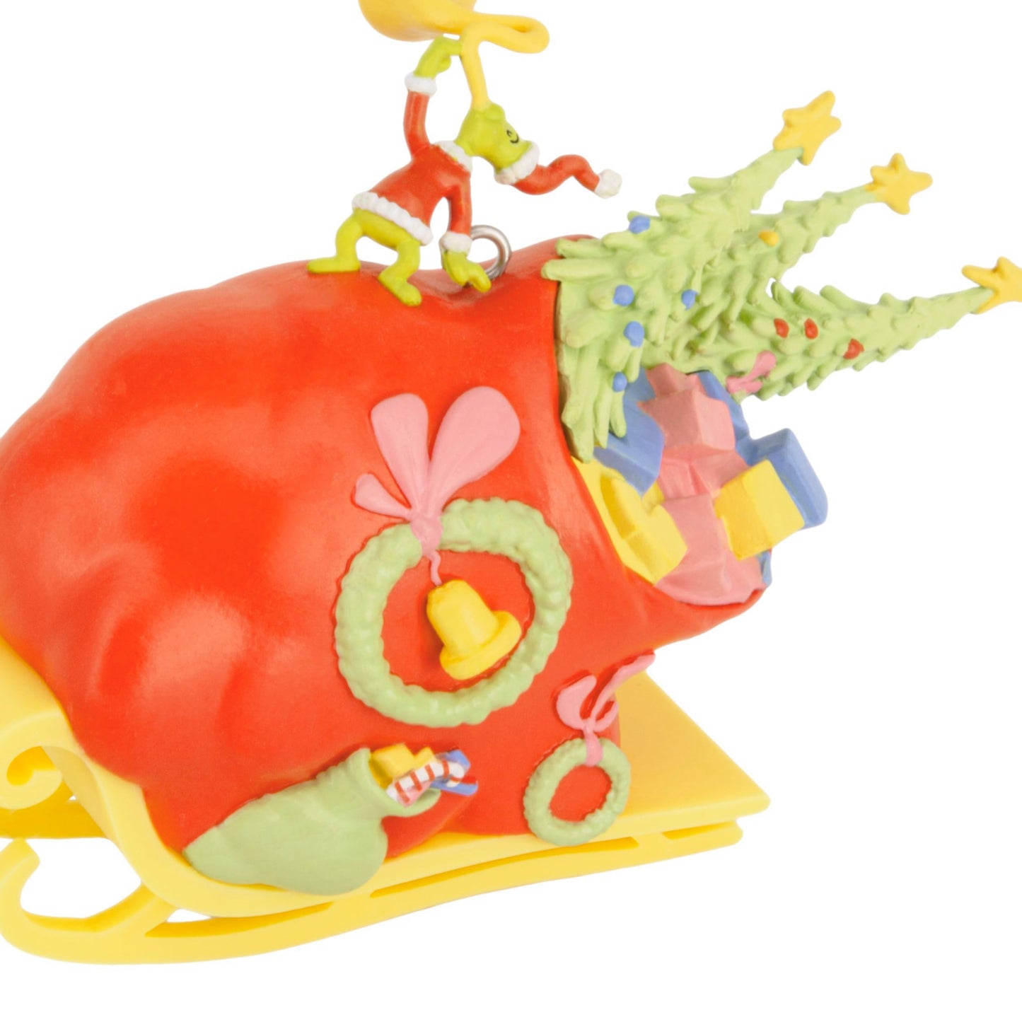Hallmark Christmas Ornament, Dr. Seuss's How the Grinch Stole Christmas! Grinch on Sleigh Ornament, Christmas Movie Gifts