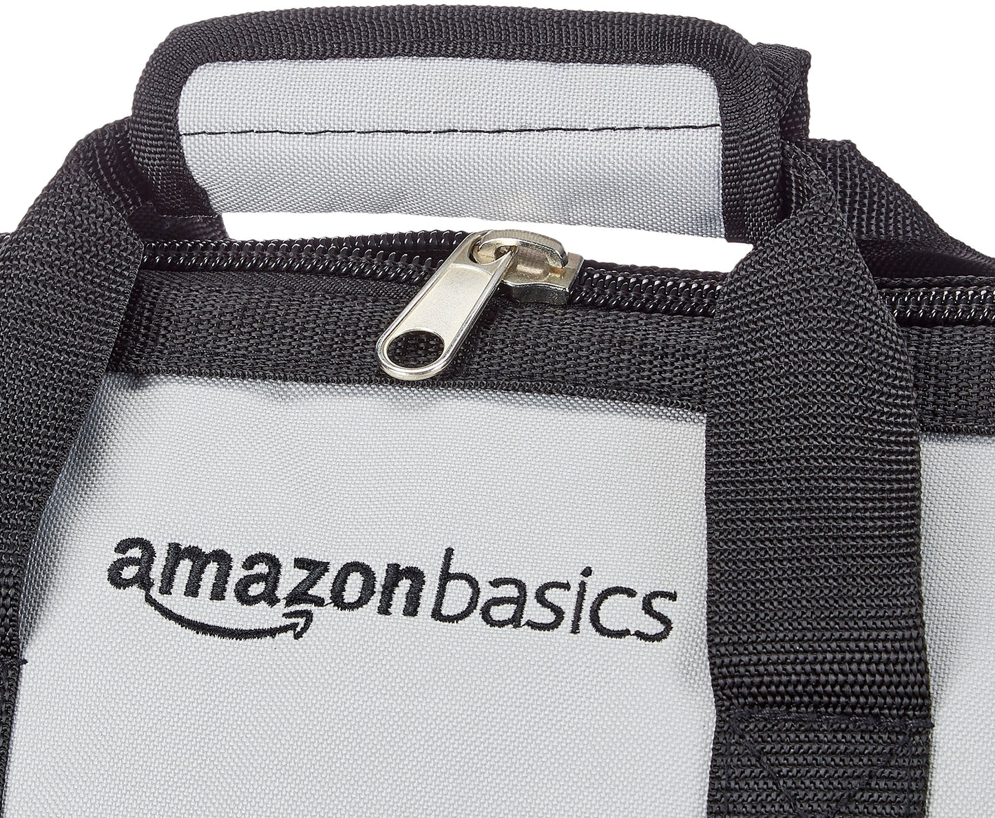 Amazon Basics Durable Wear-Resistant Tool Storage Bag with Adjustable Shoulder Strap,Portable Tool Organizer,16 in,Black & Grey,(Pack of 8)