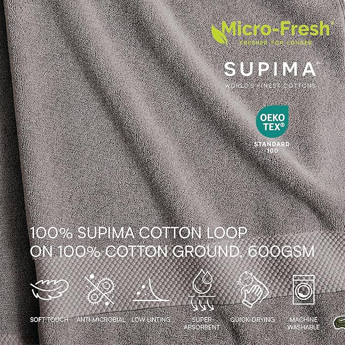 Lacoste Heritage 100% Supima Cotton Wash Cloth, Premium Super Soft Bath Towel