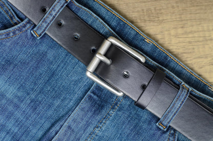 Ossi Mens 38mm Roller Buckle Jeans Belt - Black 3XL (48" - 52")
