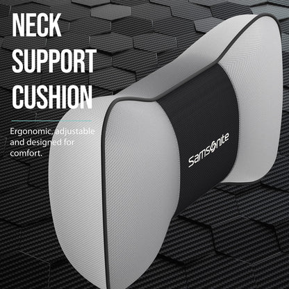 Samsonite Neck Pillow for Car – Ergonomic Memory Foam Headrest Cushion – Car Seat Support for Driving Comfort – Compact Neck Rest – Travel Pillow for Long Road Trip, Black