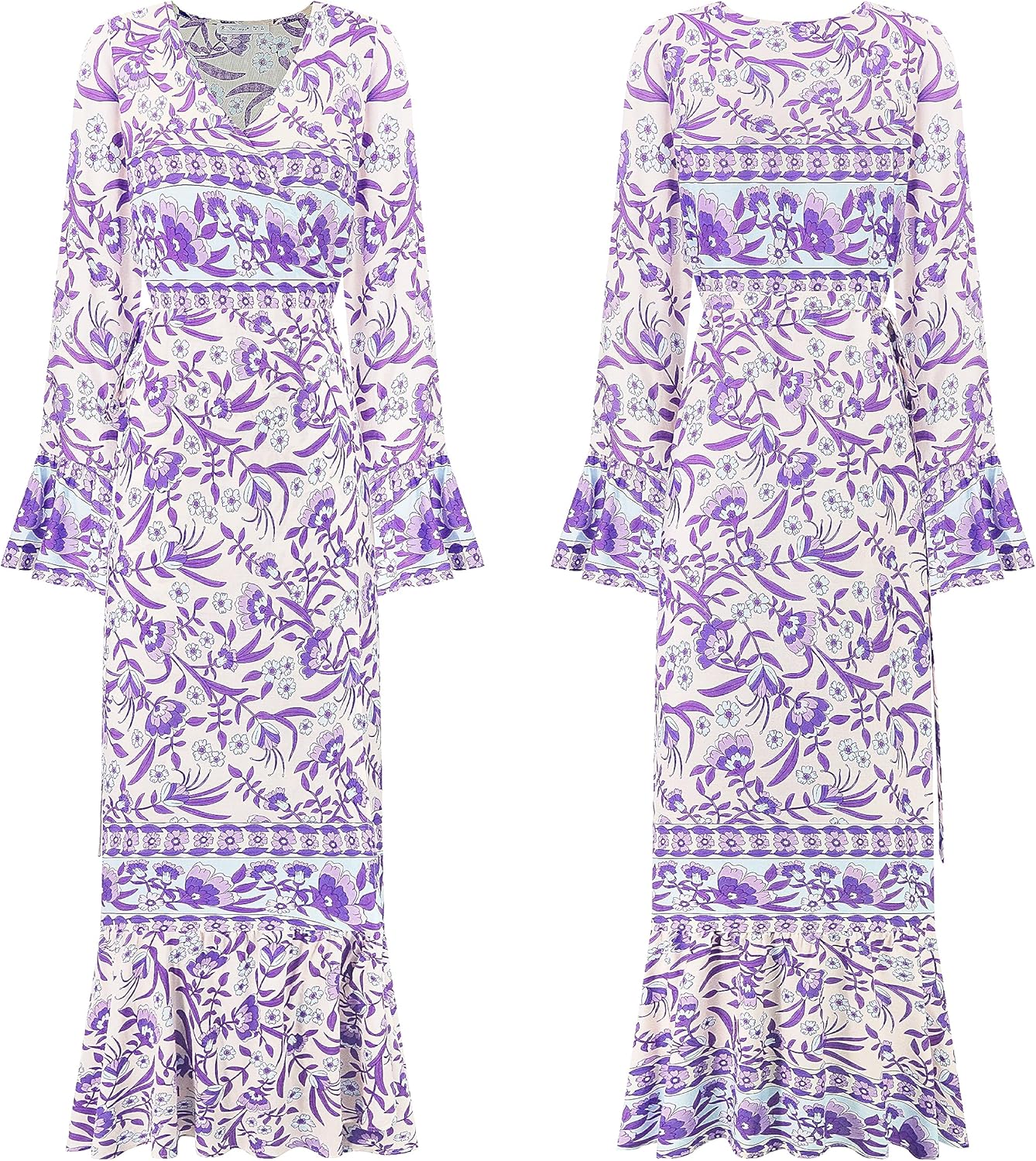 R.Vivimos Womens Summer Long Sleeve Cardigan Sexy Maxi Dresses