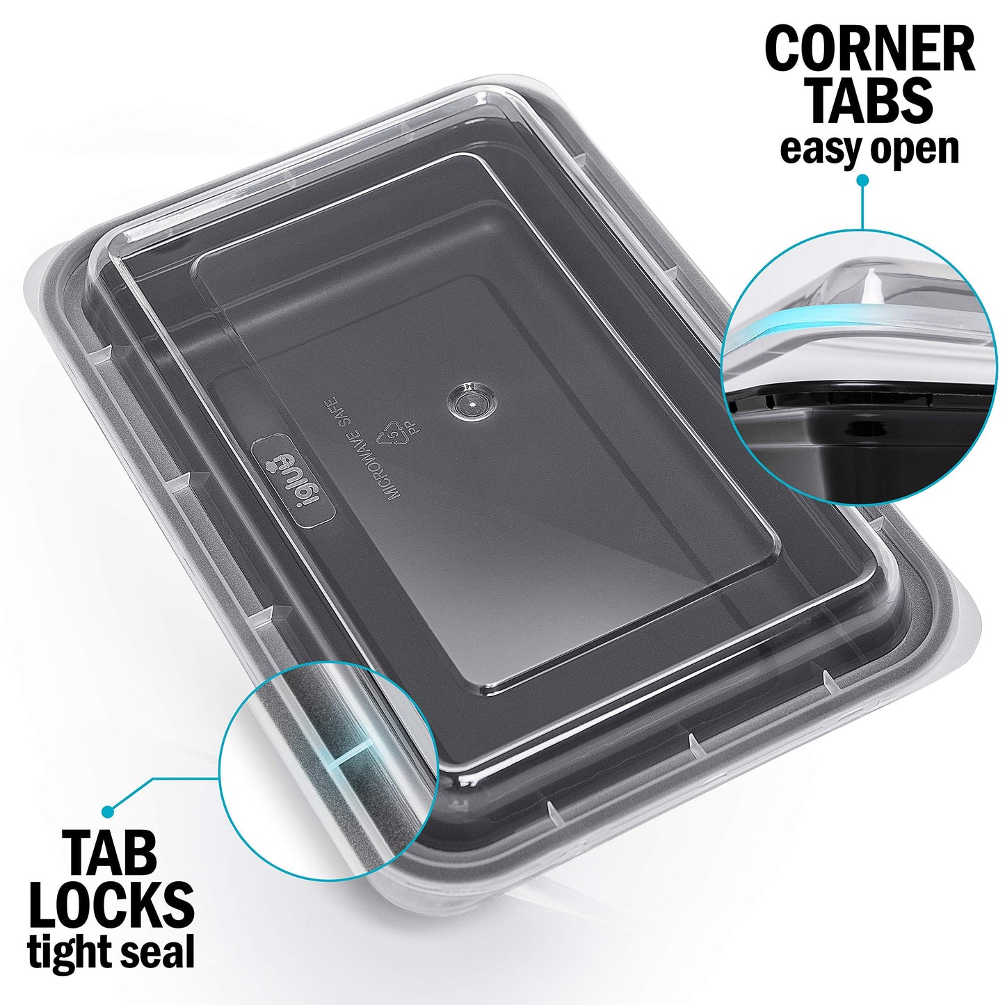 Igluu Meal Prep Containers Reusable 10 Pack 1-Compartment 828ml (28oz) BPA-Free Food Prep Containers with Airtight Lids – Durable Plastic, Stackable, Microwave, Freezer & Dishwasher Safe