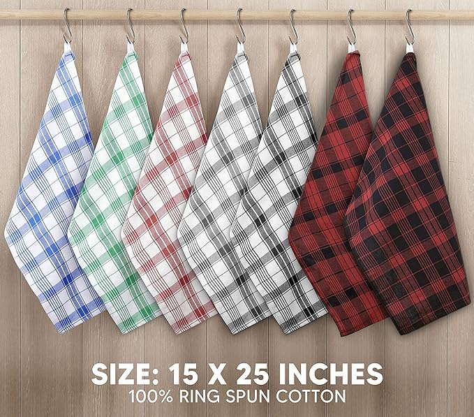 Utopia Towels Red & White Dish Towels 100% Ring Spun Cotton Highly Absorbent &