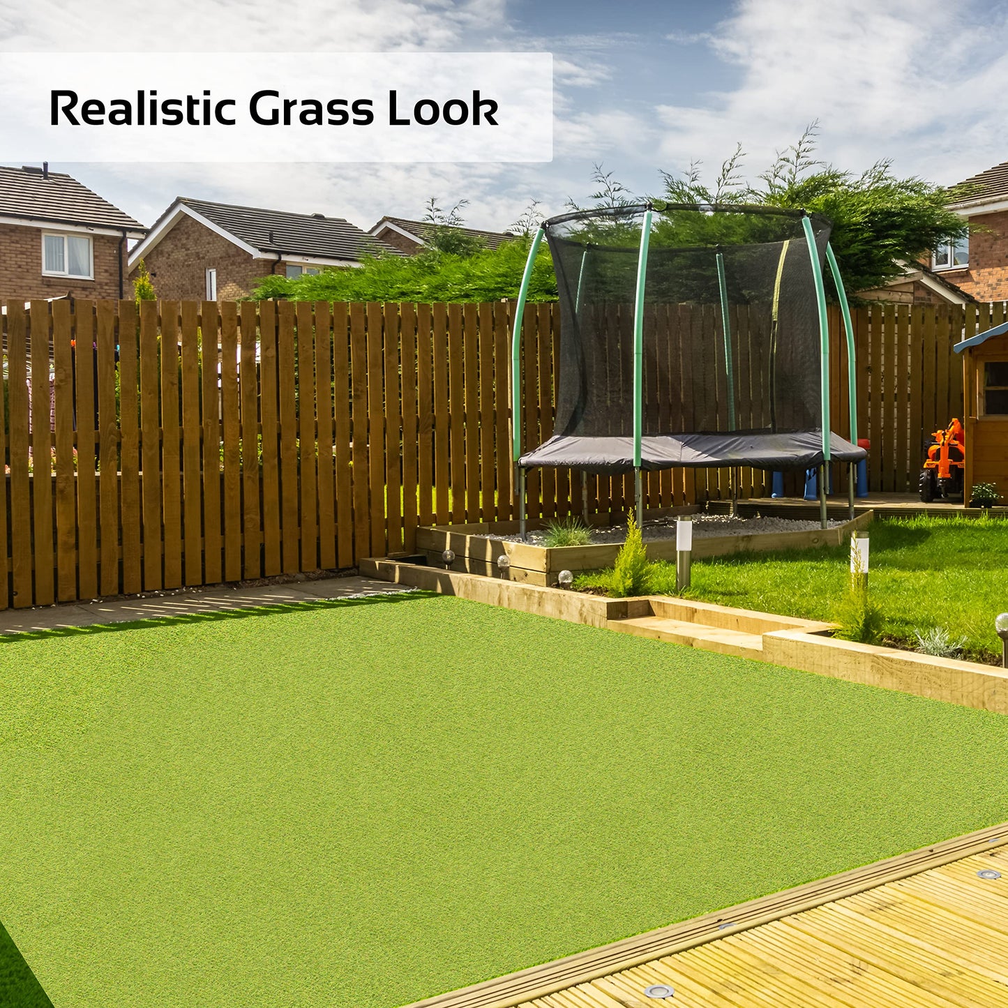 GardenKraft 4 m × 1 m Artificial Grass Roll – 15 mm High‑Density Two‑Tone Pile, UV‑Stabilised Fast‑Drain Fake Lawn, Pet & Child Friendly Astro Turf