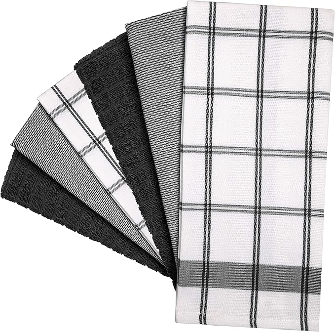 Premium Kitchen Towels | Large Cotton Dish Towels | Flat & Terry Highly