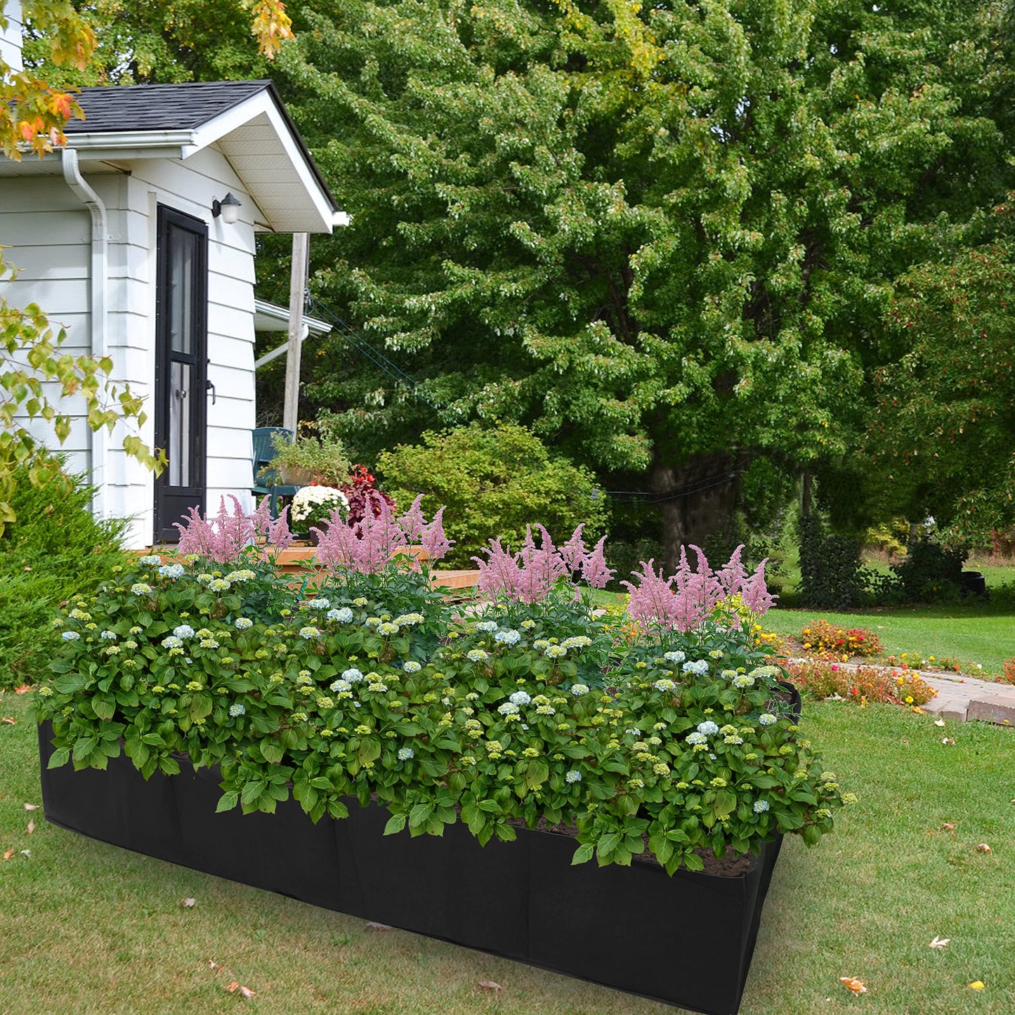 Gardzen 2 Pack Fabric Raised Garden Beds, 2x4x1 FT - 8 Grids Grow Bed for Square Foot Gardening, Planting Box for Vegetables, Herbs, Flowers