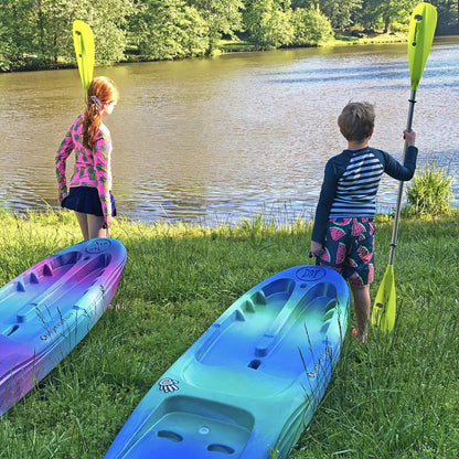 Perception Hi Five Kids Kayak - Sit on Top - Up to 120 lbs with Paddle - 6.6 ft - Déjà Vu