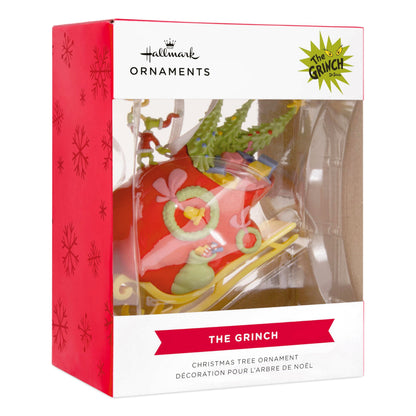 Hallmark Christmas Ornament, Dr. Seuss's How the Grinch Stole Christmas! Grinch on Sleigh Ornament, Christmas Movie Gifts