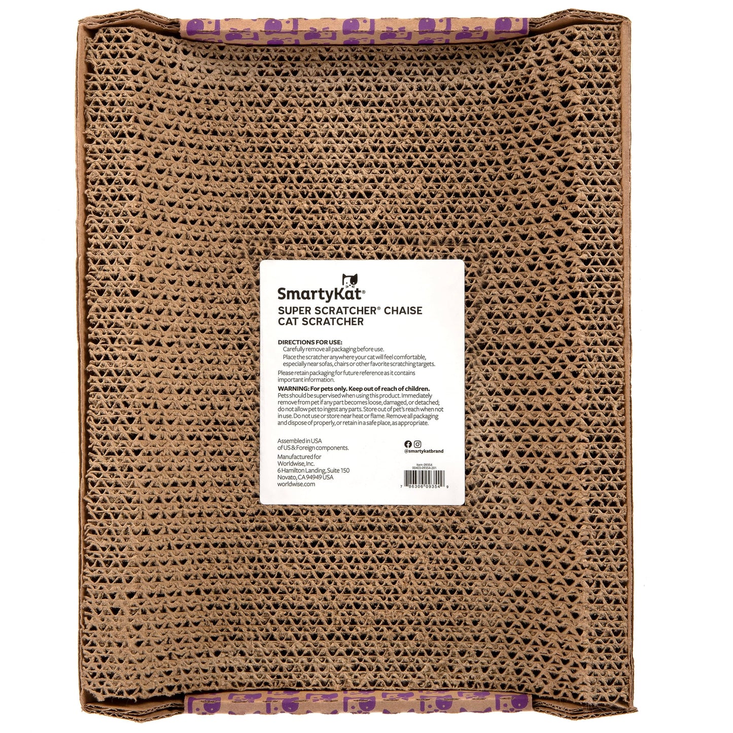 SmartyKat Super Scratcher Chaise Corrugated Cat Scratcher, Catnip Infusion Technology - Brown, One Size