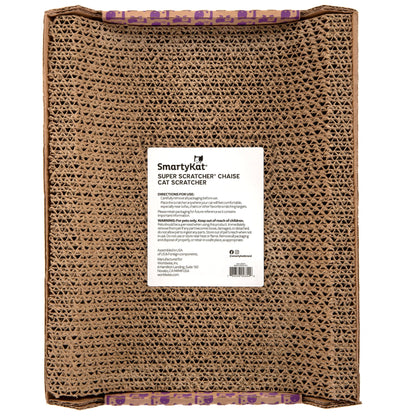 SmartyKat Super Scratcher Chaise Corrugated Cat Scratcher, Catnip Infusion Technology - Brown, One Size