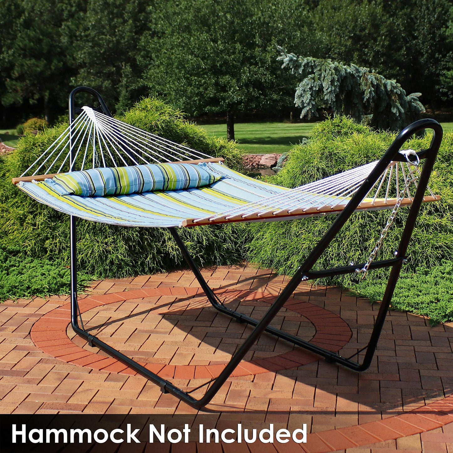 Sunnydaze Universal Double Hammock Stand Only - 550-Pound Capacity - Heavy-Duty Hammock Stand for Outside - Fits 9 to 14 Foot Hammocks - Black