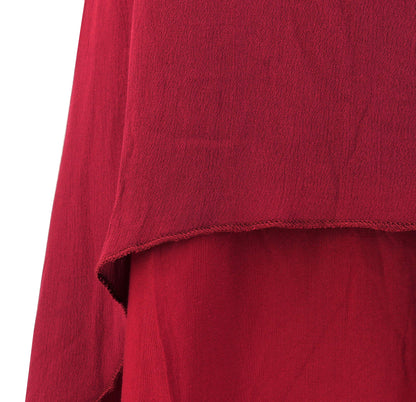 R.Vivimos Women Long Sleeve Cotton Casual Loose Plus Size Irregular Long Dresses