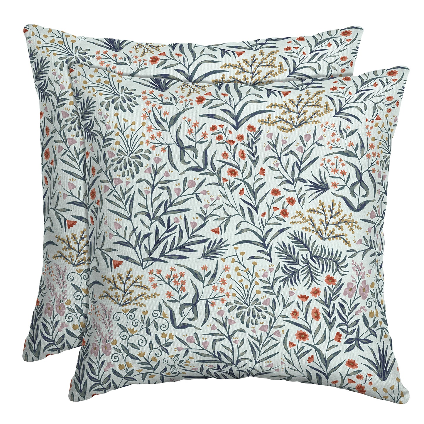 Arden Outdoor Toss Pillow, 2 Pack, 16 x 16, Rain-Proof, Fade Resistant Pistachio Botanical
