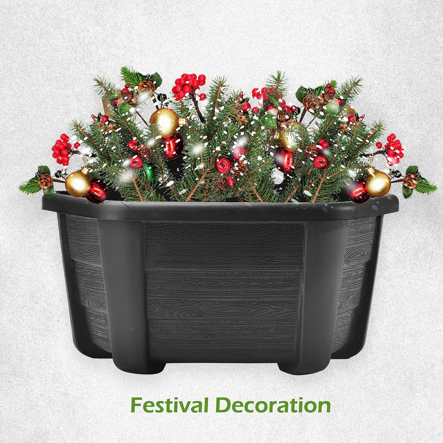 ORIMERC 9.8 inch Wood Imitated Wall Planter Pots for Indoor Plants, Wall Hanging Planters Living Wall Planter Indoor Outdoor Vertical Wall Mounted Planter for Your Green Plants, Dark Coffee (4 Pack)