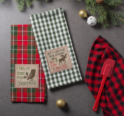 DII Holiday Kitchen Towels Embroidered Dish Towel Set, 18x28, Cabin Christmas, 3 Piece