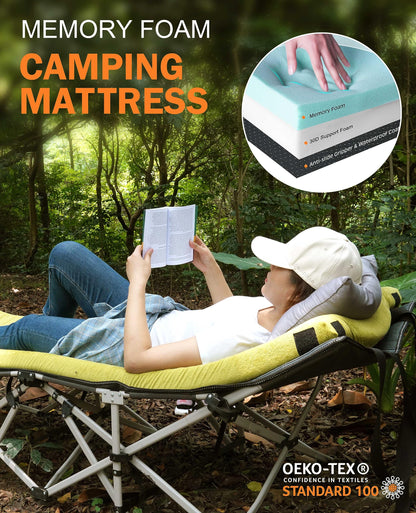 Gaialoop 3 Inch Memory Foam Camping Mattress, Dual Layer Thick Sleeping Camp Pad for Car Tent Cot, Roll-Up Portable Glamping Floor Bed for Guests Sleepover[Twin XL: 80 * 38 * 3"]