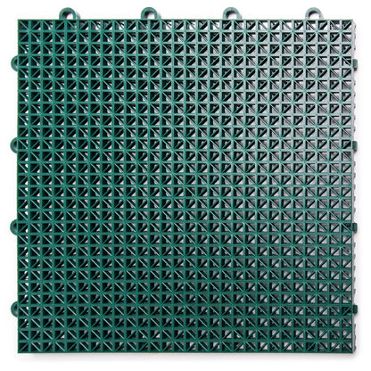 Big Floors DuraGrid Deck Tiles, Interlocking Outdoor Tiles for Patio, Self-Draining, UV-Resistant, Water-Resistant Modular Flooring, Easy Install, 40 Pack, Evergreen