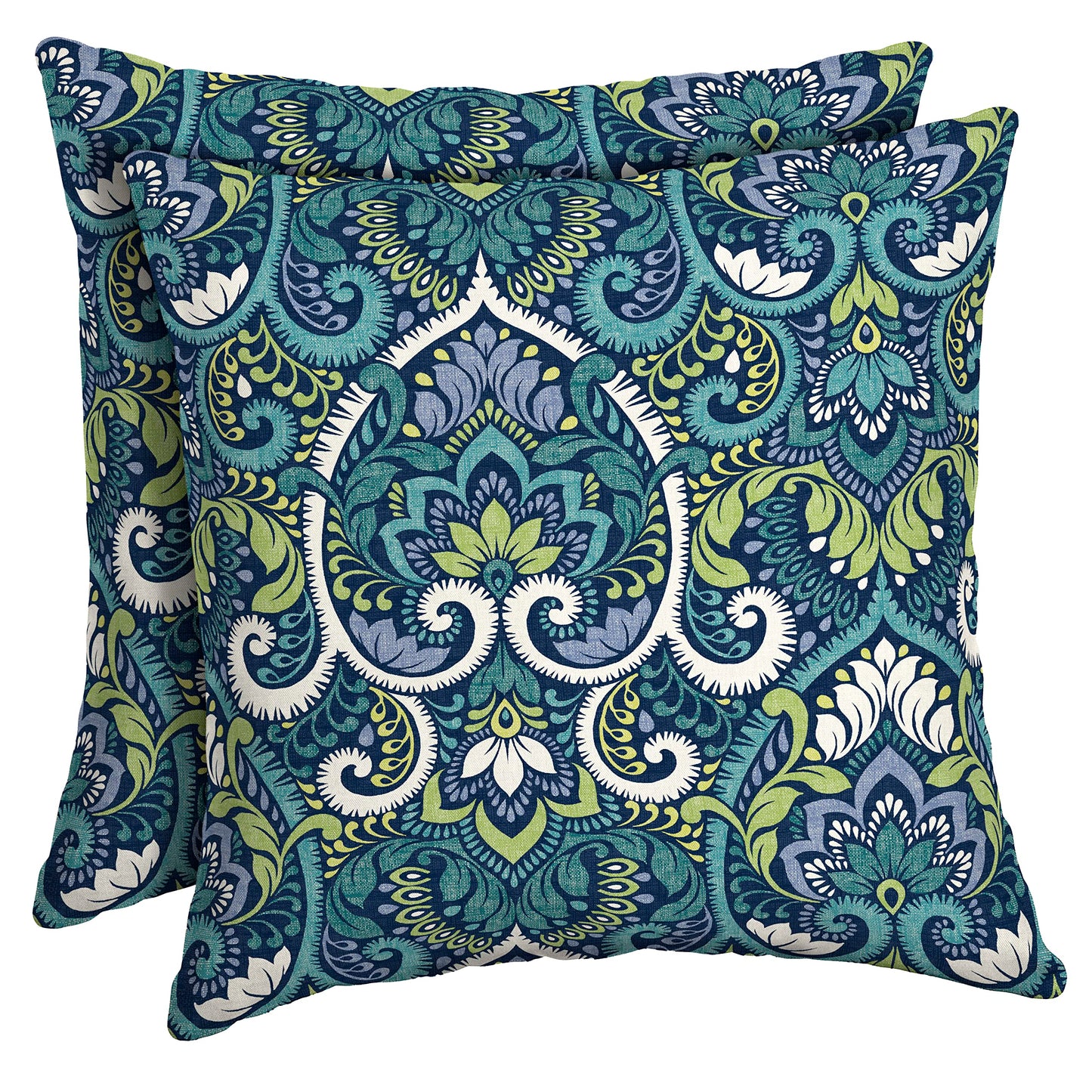 Arden Outdoor Toss Pillow, 2 Pack, 16 x 16, Rain-Proof, Fade Resistant Pistachio Botanical