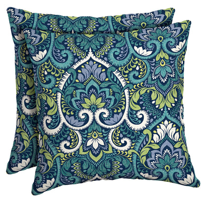 Arden Outdoor Toss Pillow, 2 Pack, 16 x 16, Rain-Proof, Fade Resistant Pistachio Botanical