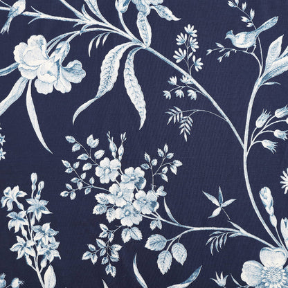 Laura Ashley – Queen Comforter Set, Reversible Floral Bedding with Matching Shams & Bonus Decorative Pillow Covers, Medium Weight, 7-Piece, College Dorm Room Essentials (Branch Toile Blue)